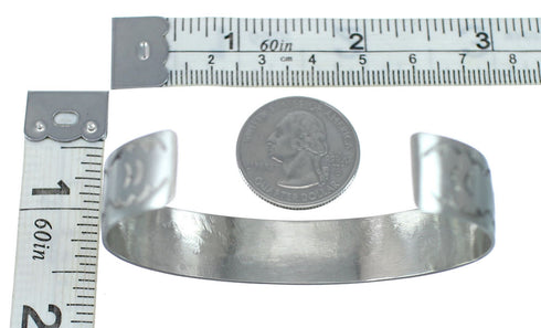 Native American Navajo Water Wave Sterling Silver Cuff Bracelet JX130594